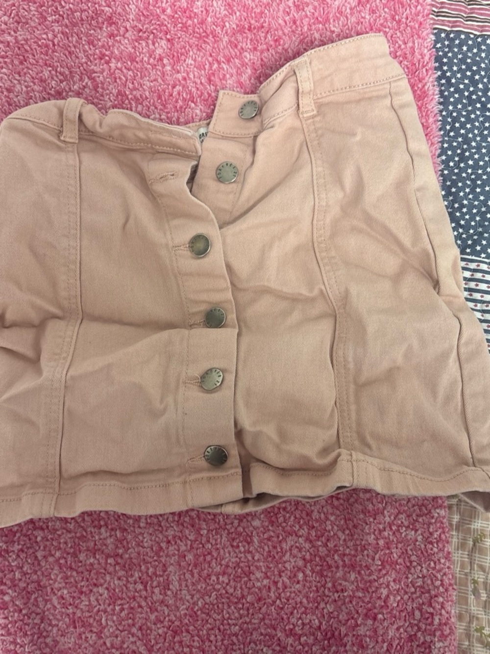 Forever 21 Blush Button-Front Mini Skirt